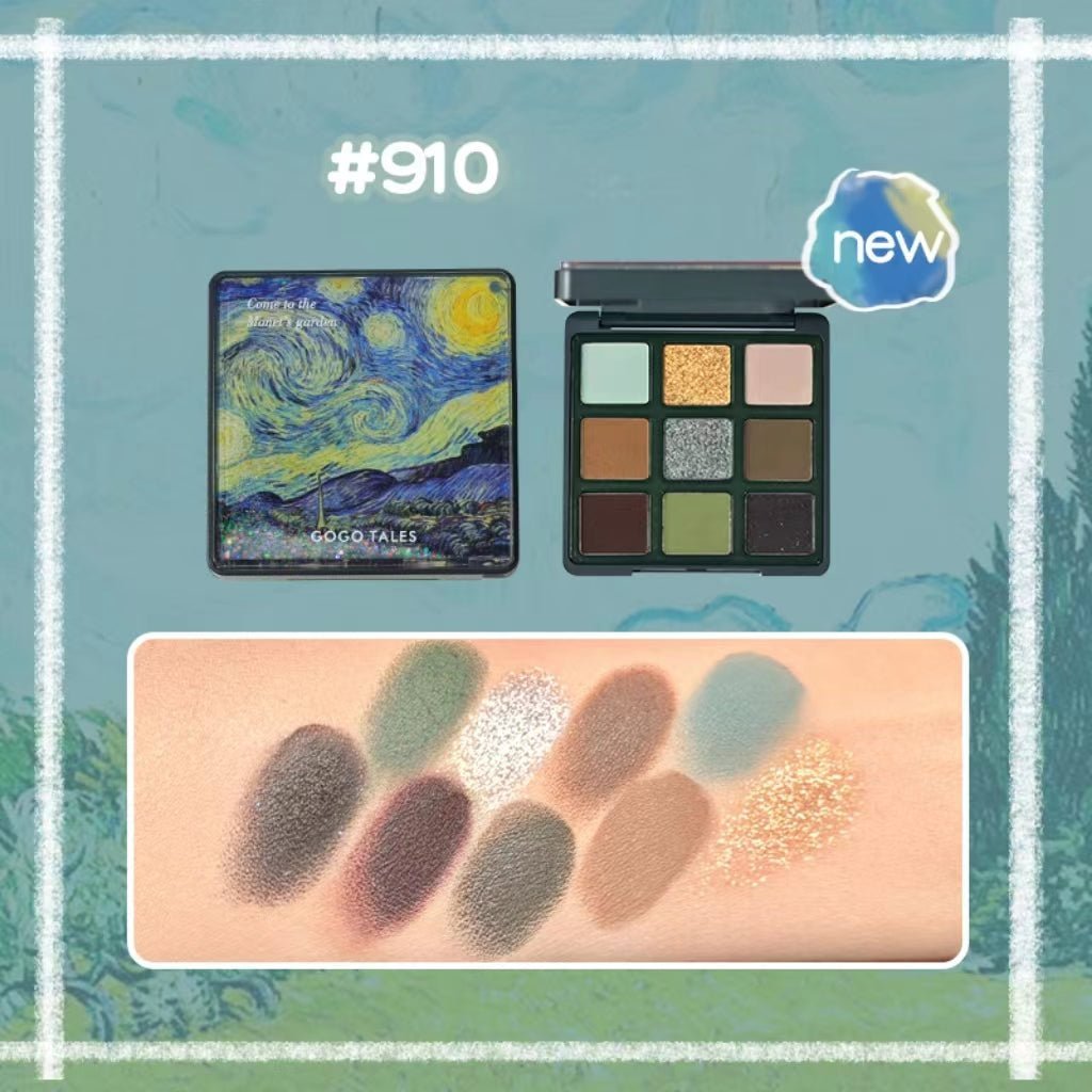 #910 Galaxy Green Grunge - Olive Green Smokey Eye with Celestial Glitter