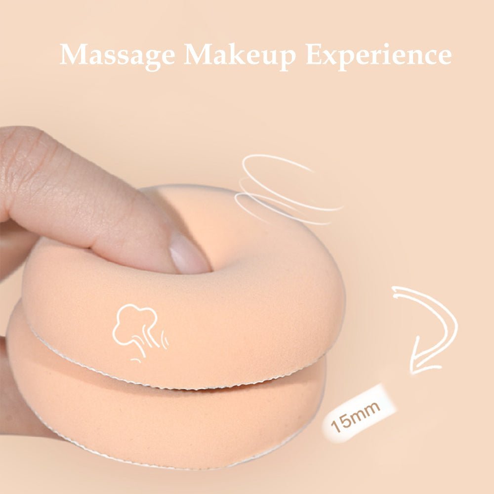 Applying Makeup with Fluffy Round Powder Puff