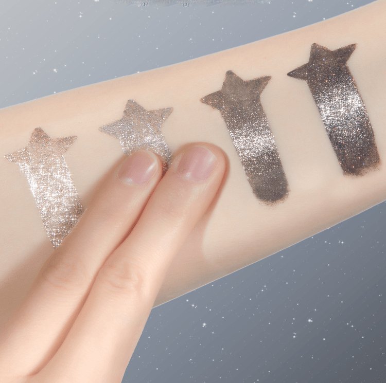 Arm Swatches of 4 Gel Eyeshadows - Gold/Silver/Black Gold/Onyx Pigmentation Test