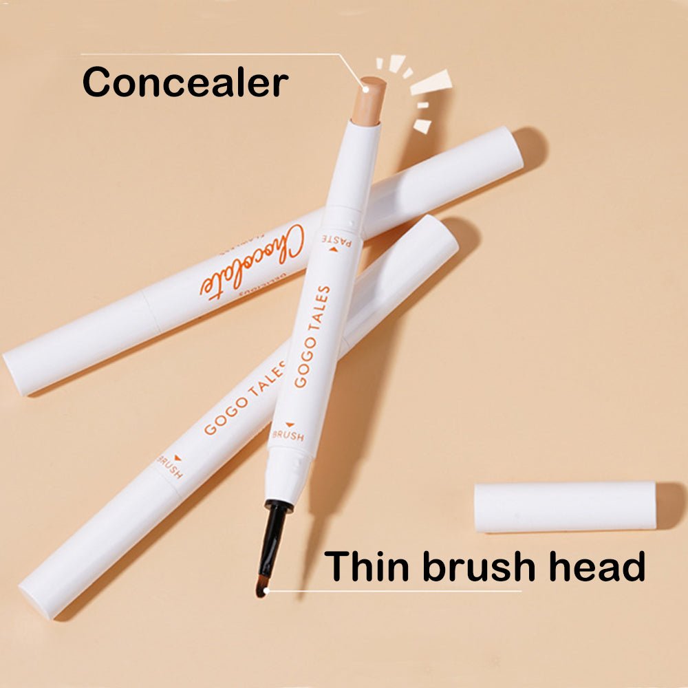 Close-up of GOGOTALES Double-ended Concealer Pencil, highlighting the precision tip and thin brush head.