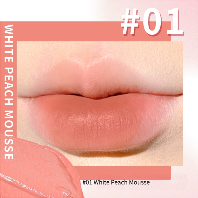G01 Peach Mousse Lip Swatch - Soft Blurred Matte Finish