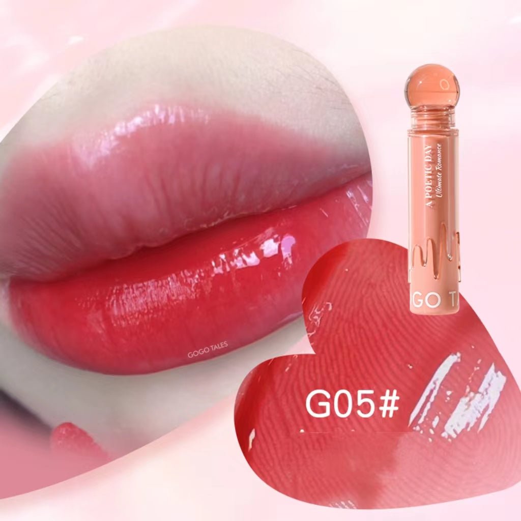 GOGOTALES G05 Ruby Rush Lip Gloss - Metallic Red Lips with Blue Shimmer for Party Makeup