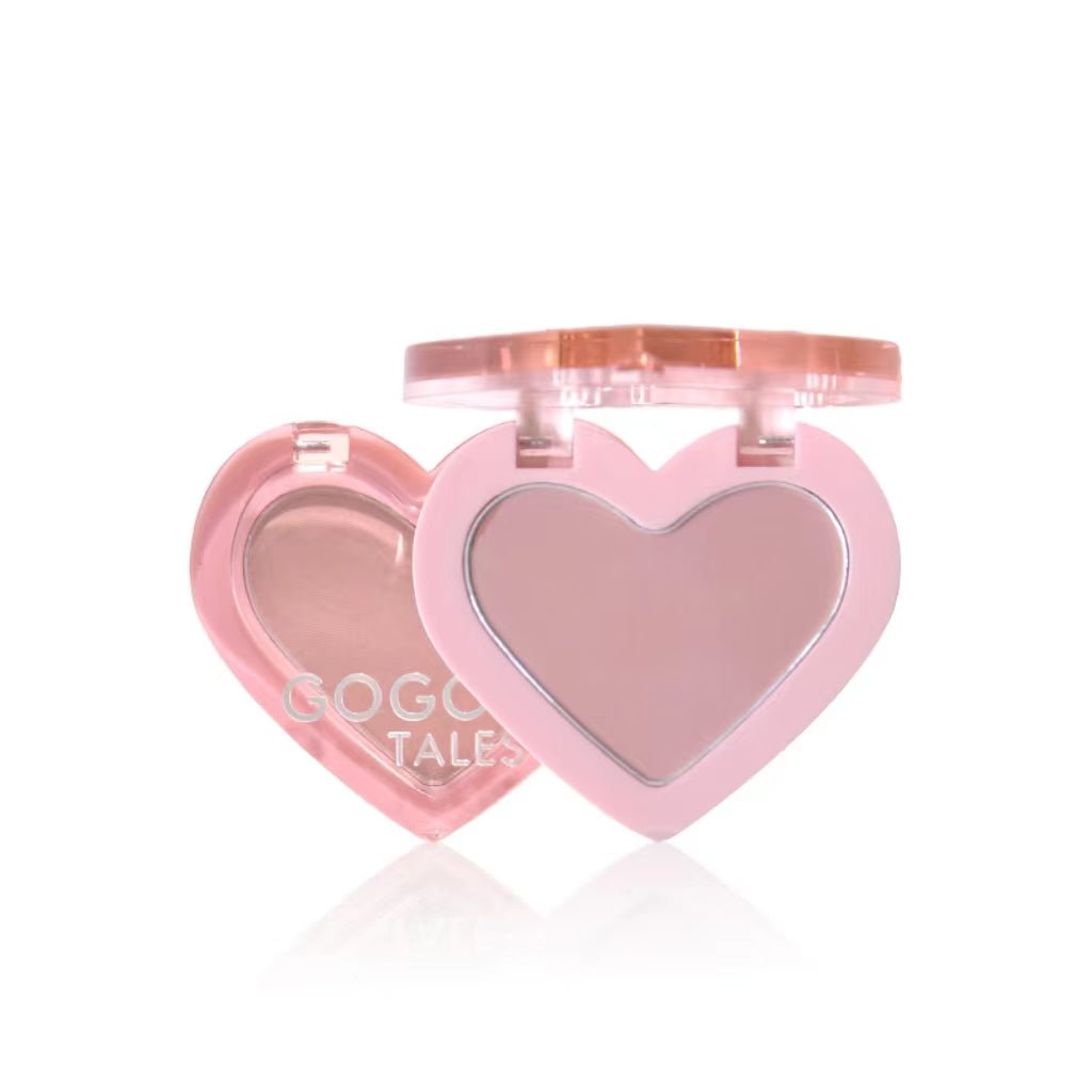GOGOTALES Love Blush Palette White Background - Mirror Finish Packaging with Heart Design & Dual-Texture Label
