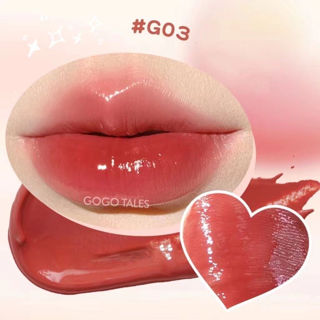 GOGOTALES Rose Jelly Lip Gloss G03 - Glitter Sparkle Lip Jelly for Daily Wear