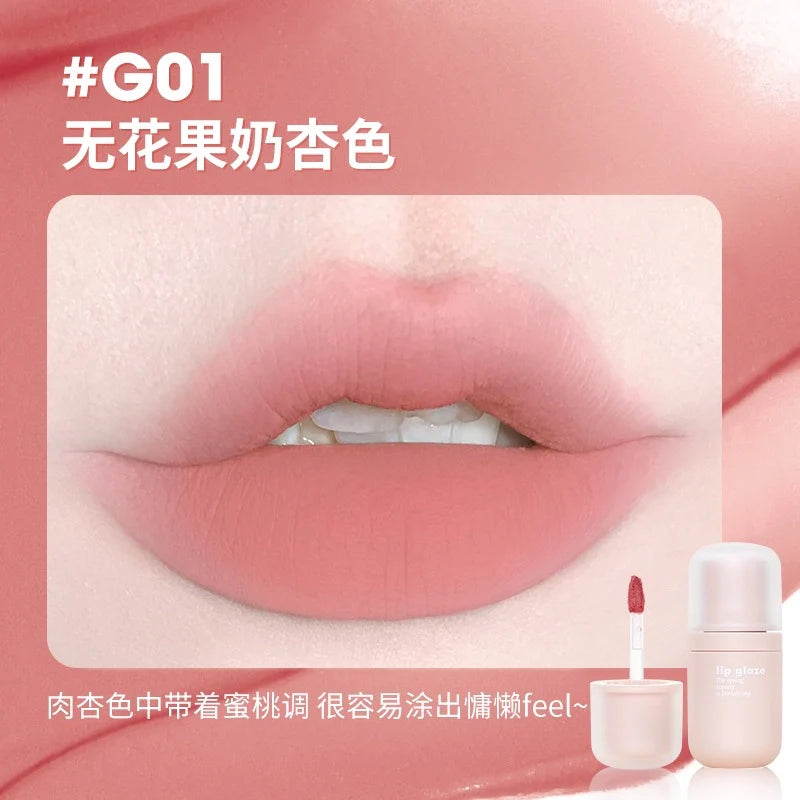 GOGO TALES G01 Fig Milk lip swatch, a best-selling shade.