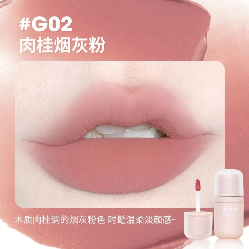 GOGO TALES G02 Cinnamon Mist lip swatch.