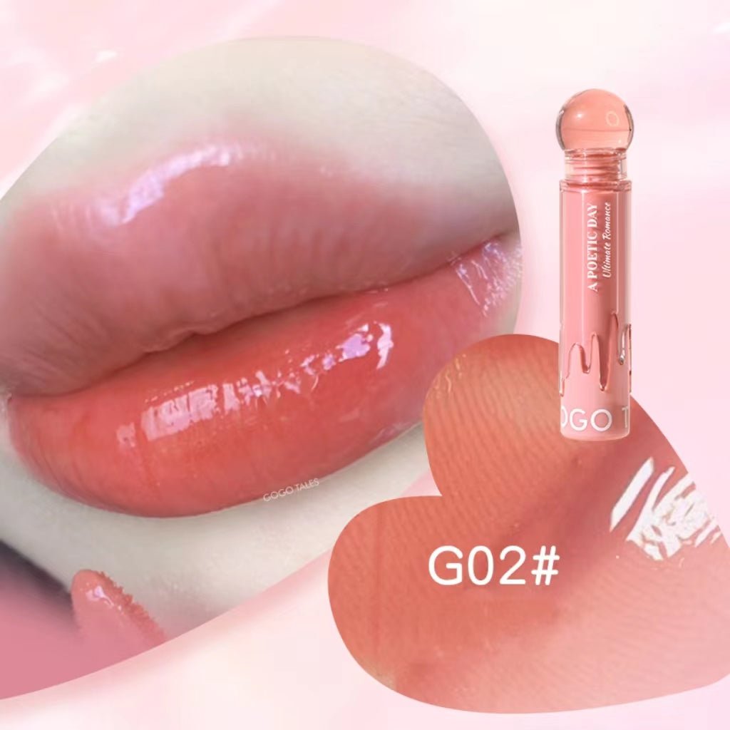 OGOTALES G01 Whisky Brown Lip Gloss Application - Smokey Wine-Red Shimmer Lips for Evening Look