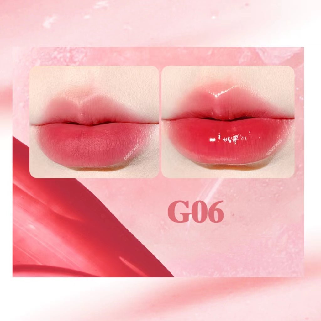 OGOTALES G06 Cherry Dew Lip Gloss - Juicy Red Lips with Smudge-Proof Finish