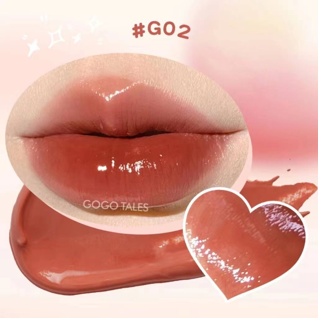 OGOTALES Glitter Lip Gloss G02 Strawberry Jelly - Cute Sparkling Red Lip Jelly