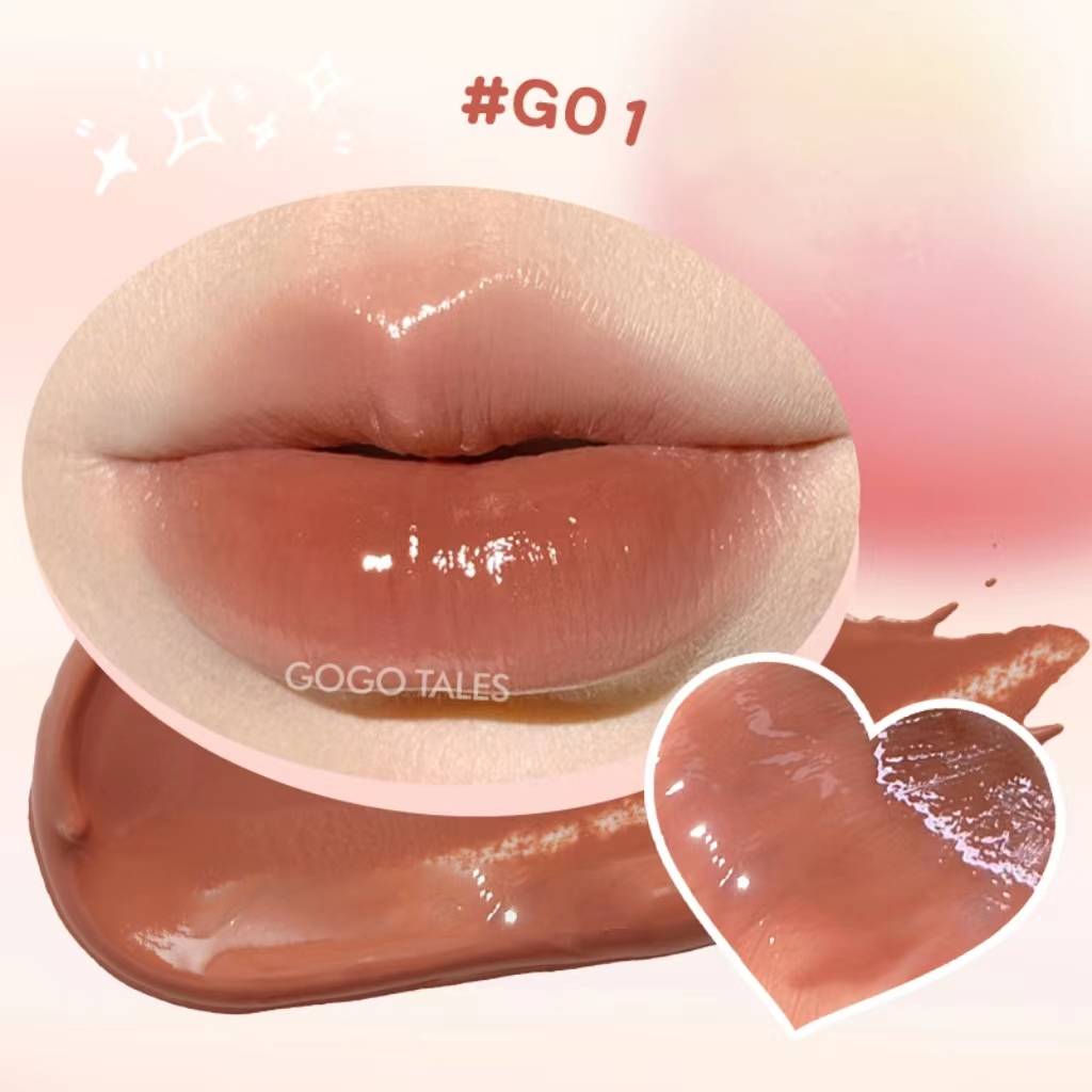 OGOTALES Streamer Lip Jelly G01 Peach Jelly - Glossy Lip Jelly with Natural Peach Shimmer