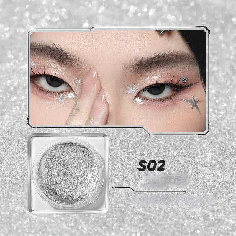S02 Silver Frost Night Look - Holographic Liquid Eyeshadow Effect