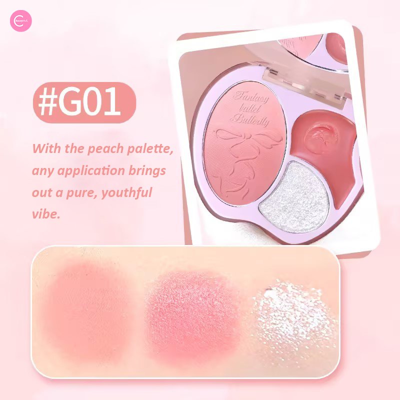 GOGOTALES Blush & Highlighter 3 - in - 1 Palette - GOGOTALESBlush & Highlighter Palette