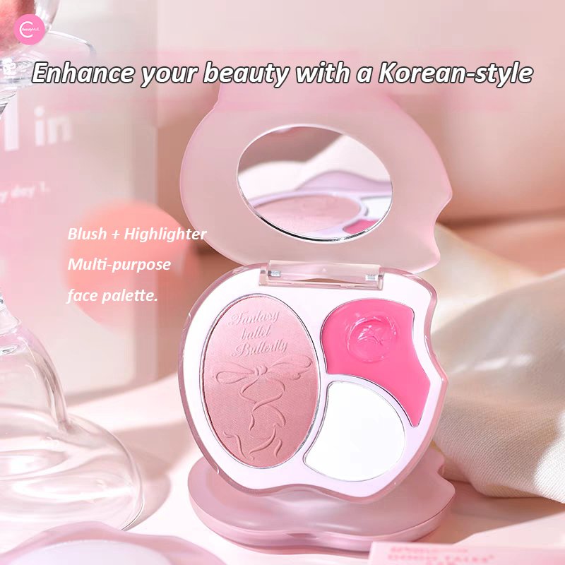 GOGOTALES Blush & Highlighter 3 - in - 1 Palette - GOGOTALESBlush & Highlighter Palette