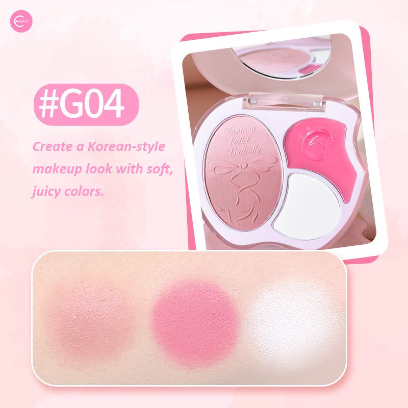 GOGOTALES Blush & Highlighter 3 - in - 1 Palette - GOGOTALESBlush & Highlighter Palette
