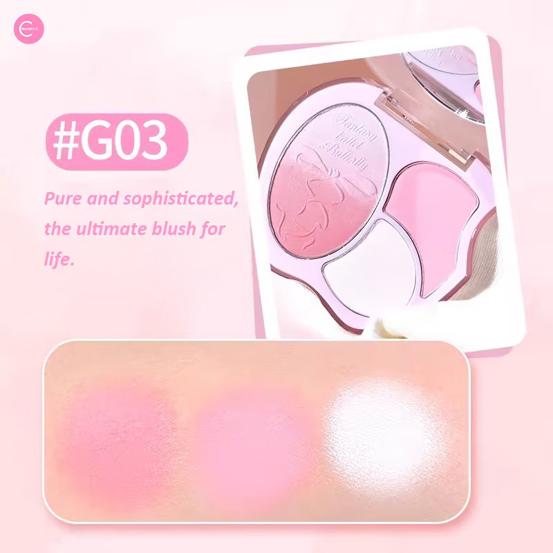 GOGOTALES Blush & Highlighter 3 - in - 1 Palette - GOGOTALESBlush & Highlighter Palette