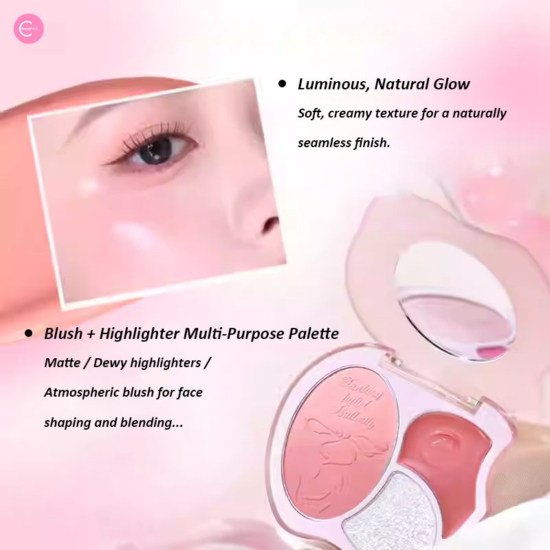 GOGOTALES Blush & Highlighter 3 - in - 1 Palette - GOGOTALESBlush & Highlighter Palette