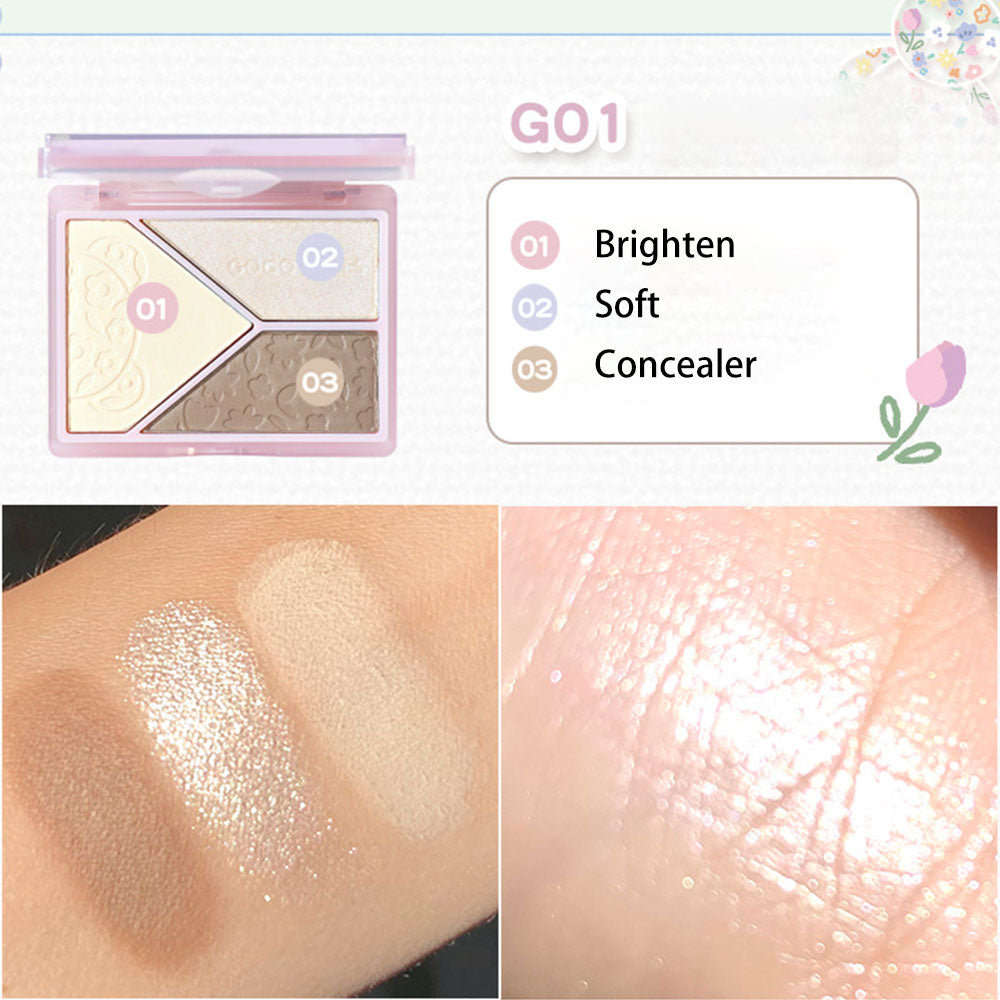 GOGOTALES 3-Color Contouring Highlight Eye Shadow