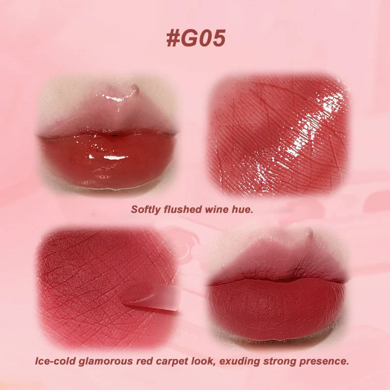 Gogotales Cloud Sensation Duo Lip Cream  - G05 Ice-cold glamorous red carpet look, exuding strong presence.