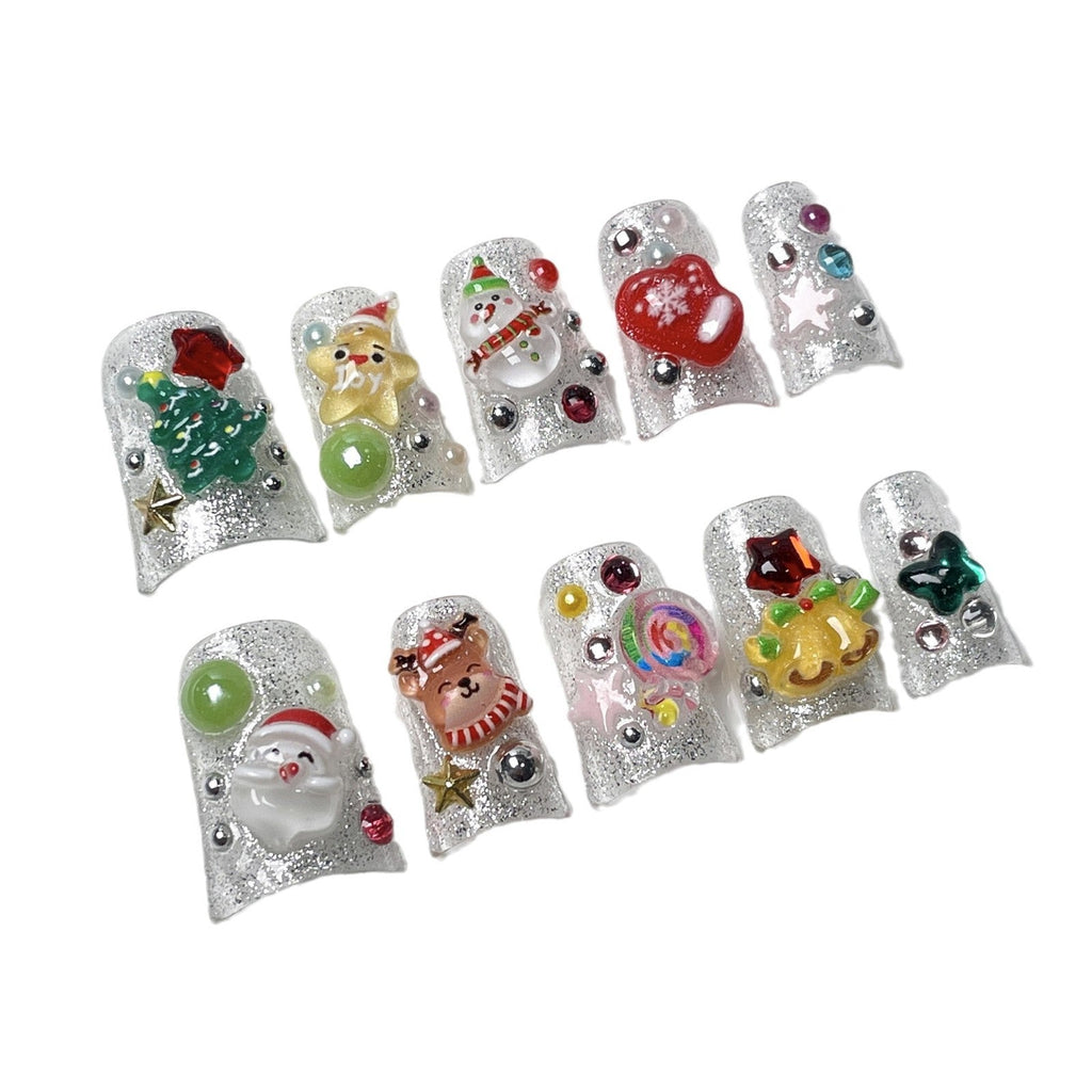 Christmas Handmade Ice - Clear Duckbill Nail Art Patches - GOGOTALES - GOGOTALESPresson nails