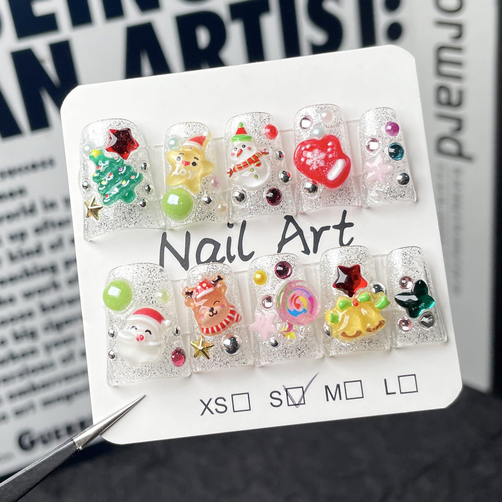 Christmas Handmade Ice - Clear Duckbill Nail Art Patches - GOGOTALES - GOGOTALESPresson nails