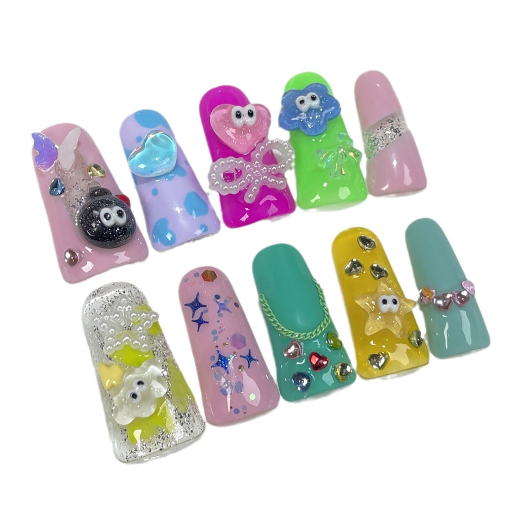 Duckbill Cartoon Dopamine Plastic Style Handmade Nails - GOGOTALES - GOGOTALESPresson nails