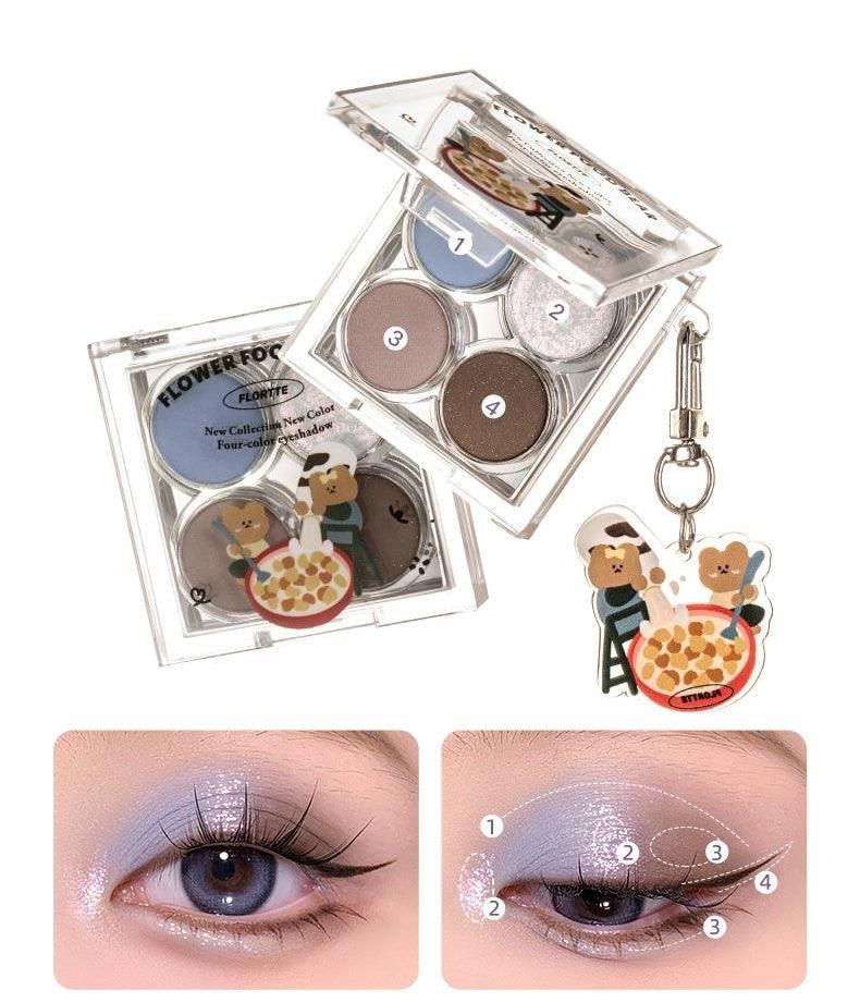 FLORTTE Four - color Eye Shadow - GOGOTALES眼影