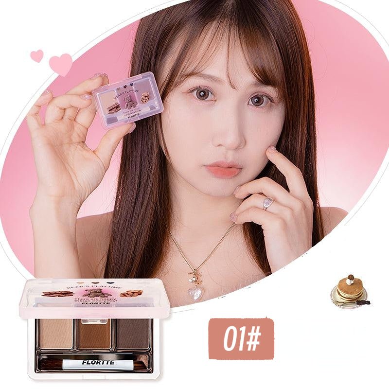 Flortte They Are Cute Three - Color Eyebrow Powder - GOGOTALES眉粉