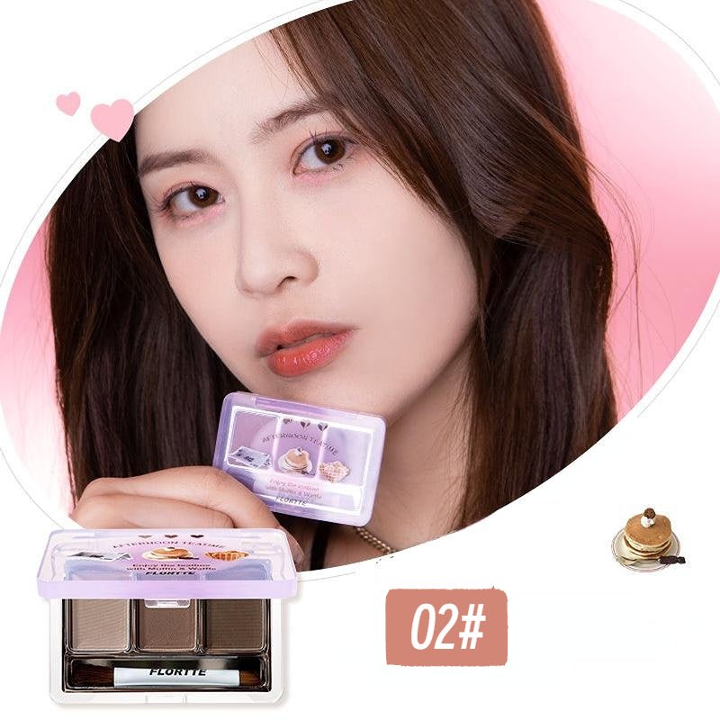 Flortte They Are Cute Three - Color Eyebrow Powder - GOGOTALES眉粉