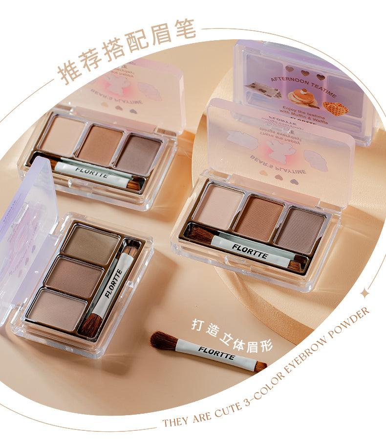 Flortte They Are Cute Three - Color Eyebrow Powder - GOGOTALES眉粉