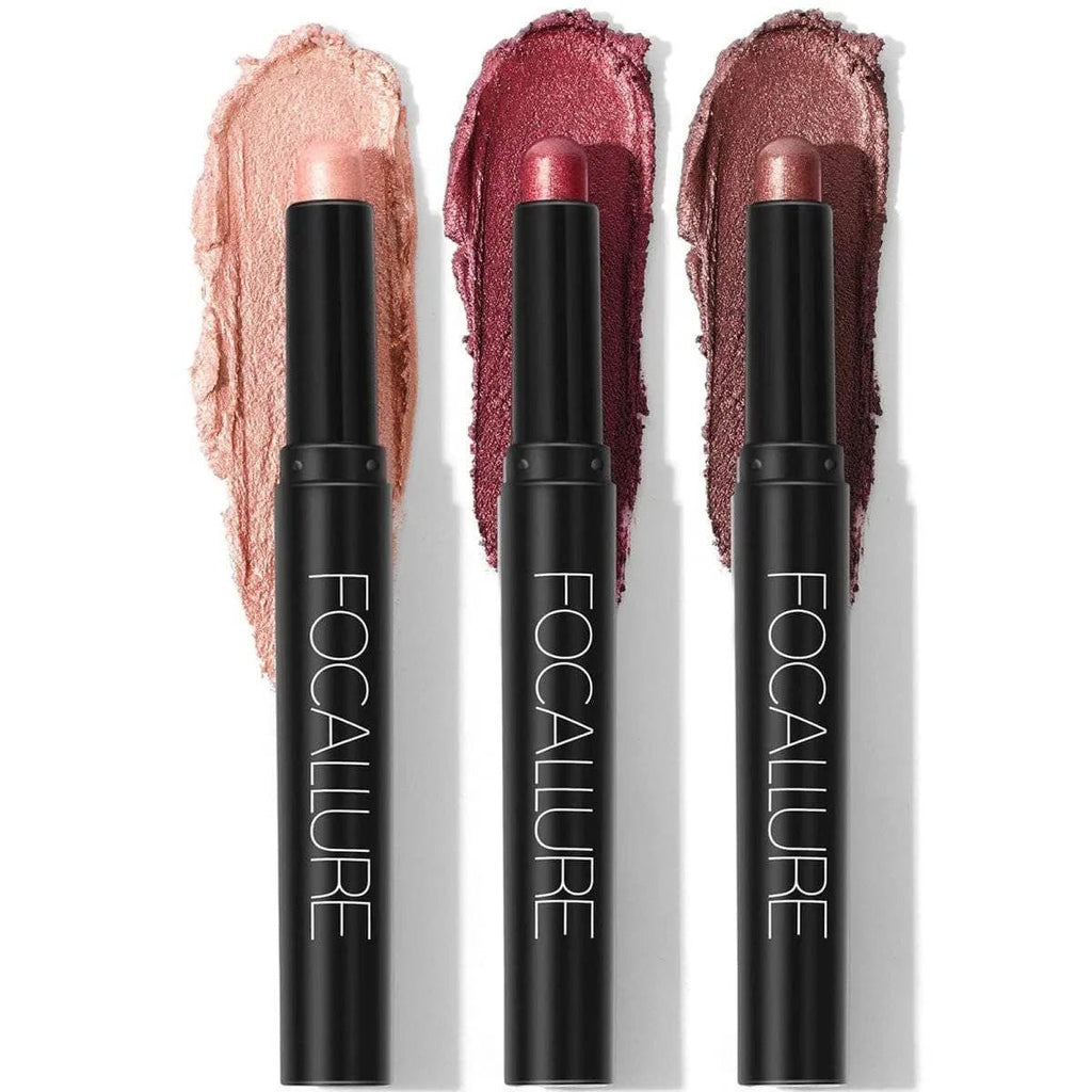 FOCALLURE 3Pcs Shimmer Cream Eyeshadow Stick Kit - GOGOTALES眼影