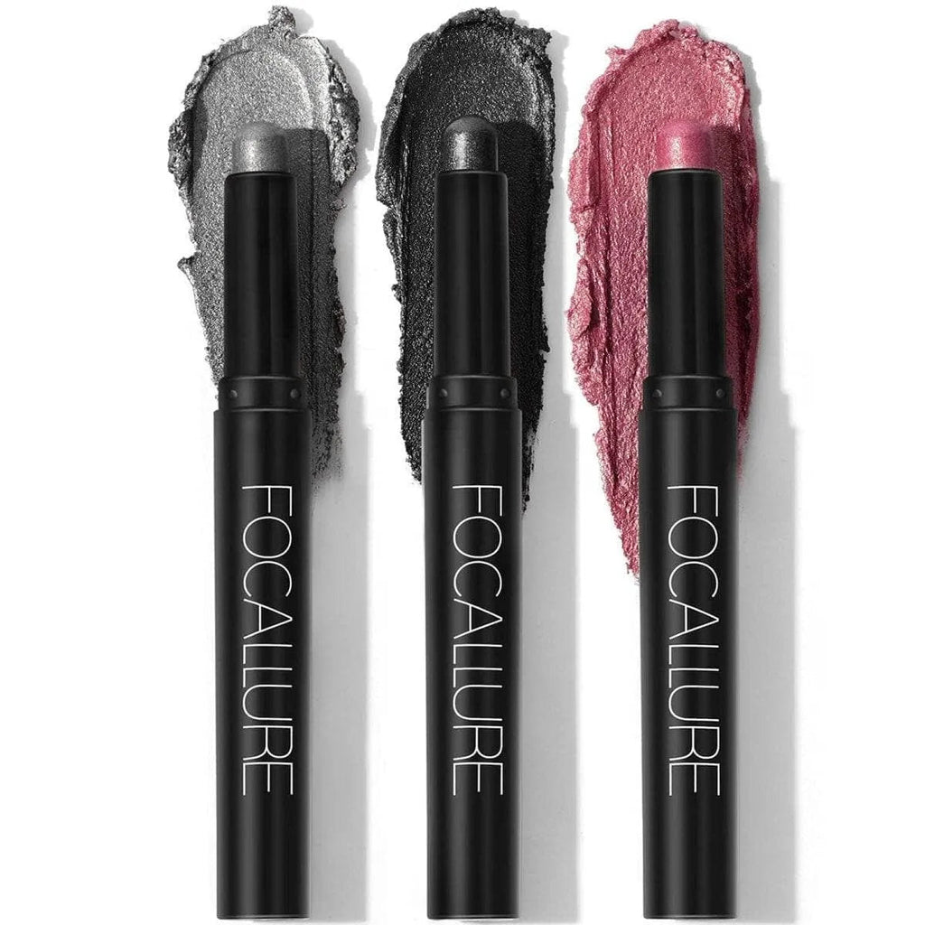 FOCALLURE 3Pcs Shimmer Cream Eyeshadow Stick Kit - GOGOTALES眼影