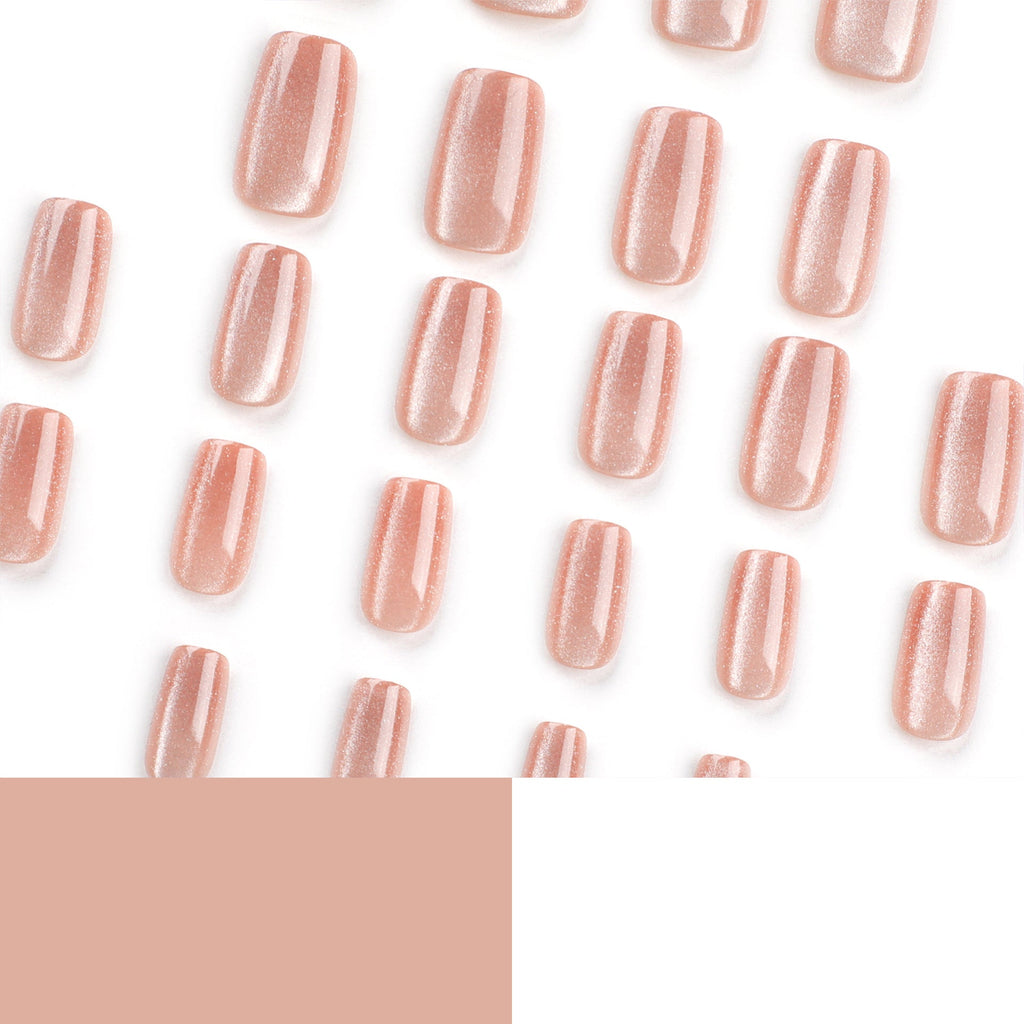 GOGO TALES Cat's eye short ladder simple Presson nails - GOGOTALESPresson nails