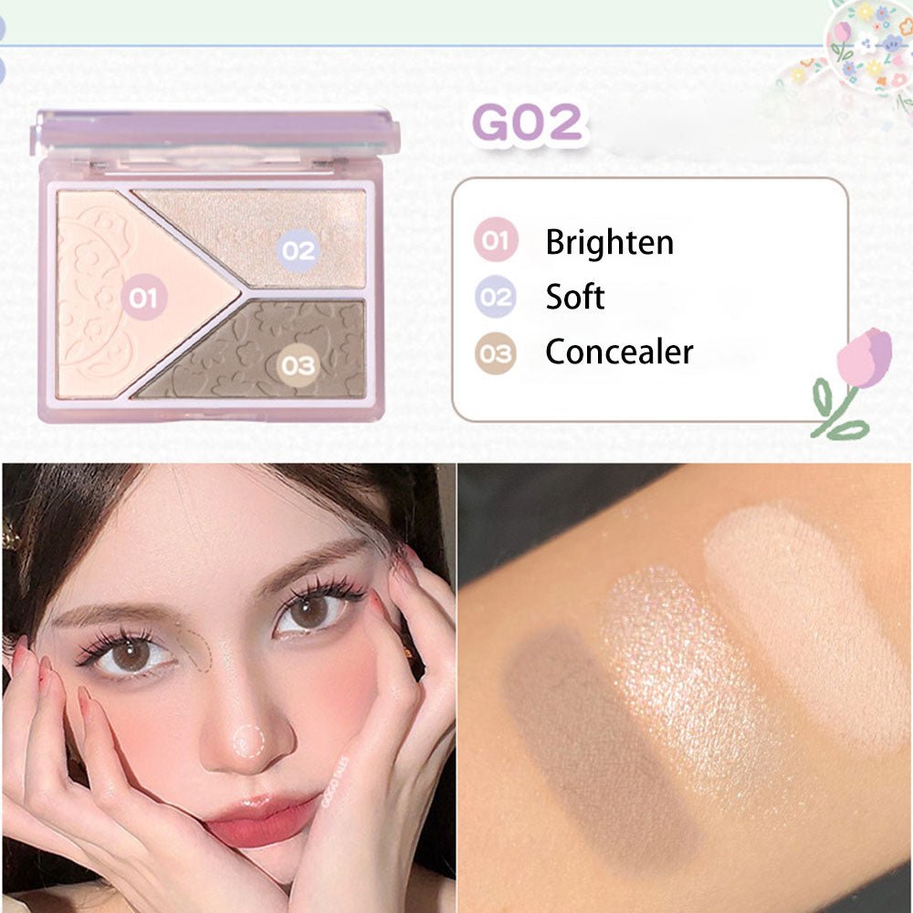 GOGOTALES 3 - Color Contouring Highlight Eye Shadow - GOGOTALES高光