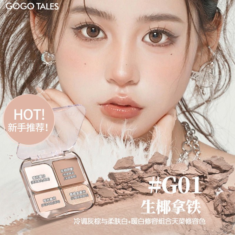 GOGOTALES 4 - Color Draw Shadow Naturally Contour Palette - GOGOTALES修容盘