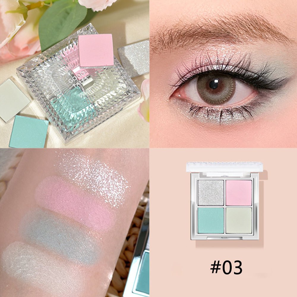 GOGOTALES 4 Colors Pearl Eyeshadow Palette - GOGOTALES眼影