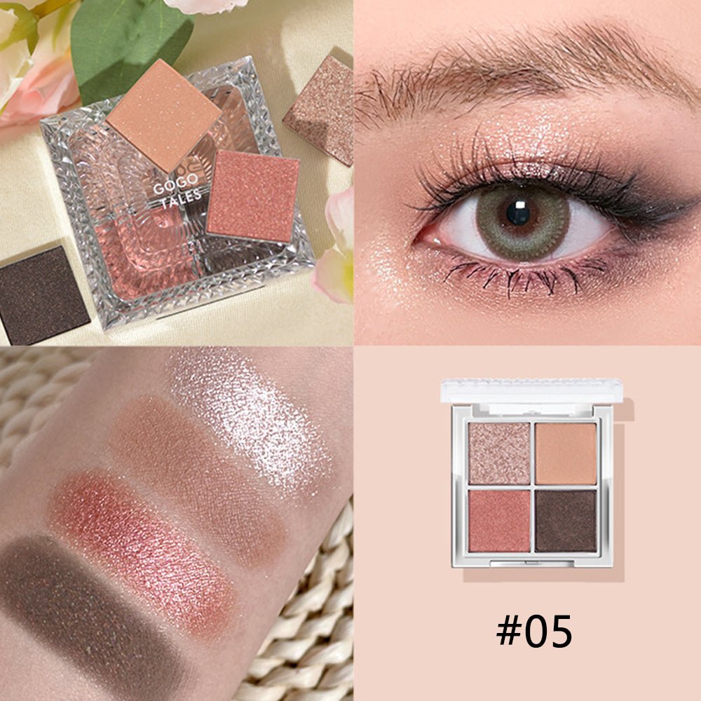 GOGOTALES 4 Colors Pearl Eyeshadow Palette - GOGOTALES眼影