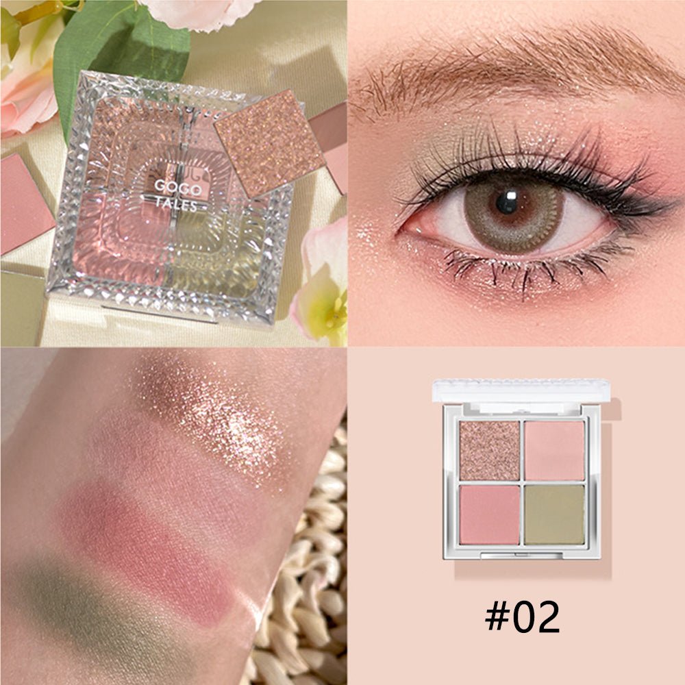 GOGOTALES 4 Colors Pearl Eyeshadow Palette - GOGOTALES眼影