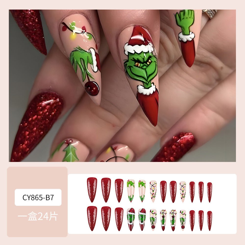 GOGOTALES Christmas Green Grinch Press on Nails - GOGOTALESPresson nails