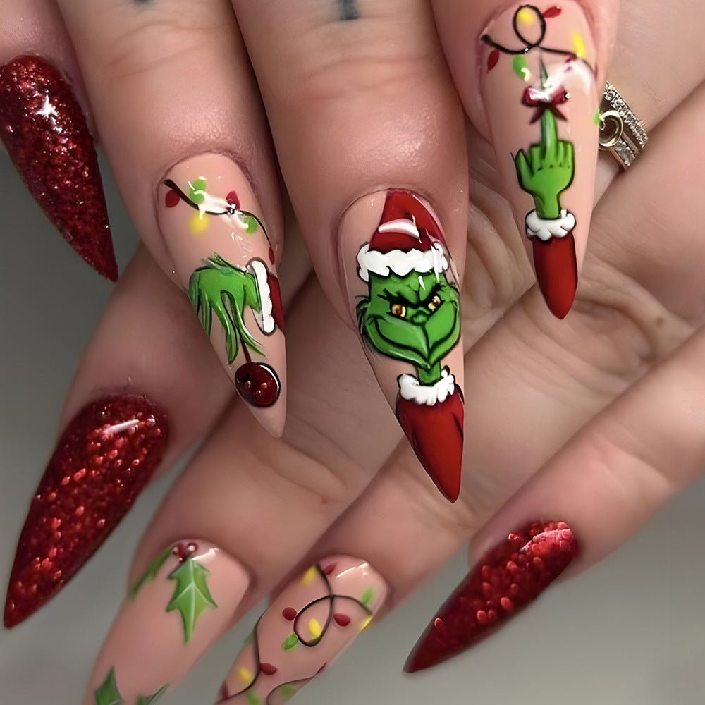 GOGOTALES Christmas Green Grinch Press on Nails - GOGOTALESPresson nails