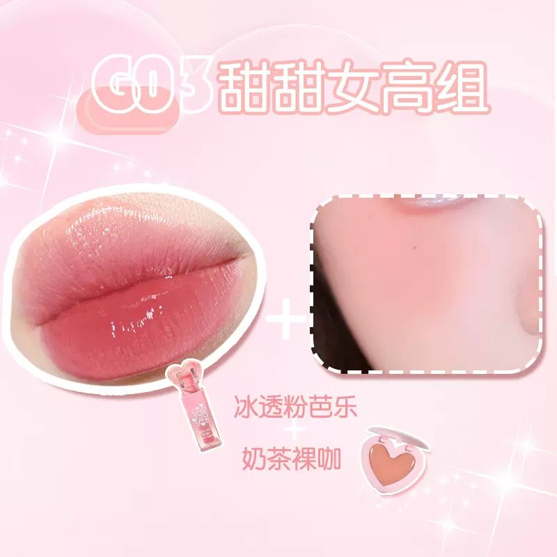 Gogotales Love at First Sight Lip Gloss Blush Cream Set - GOGOTALES唇釉套装