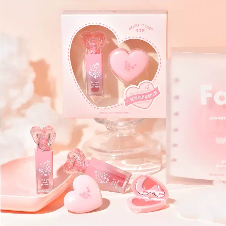 Gogotales Love at First Sight Lip Gloss Blush Cream Set - GOGOTALES唇釉套装