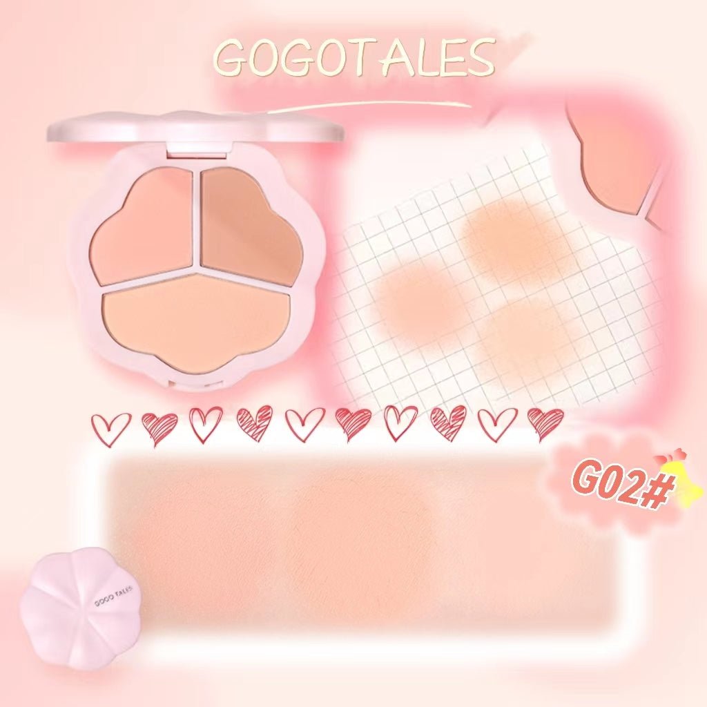 GOGOTALES Three Color Blush Palette - GOGOTALES腮红