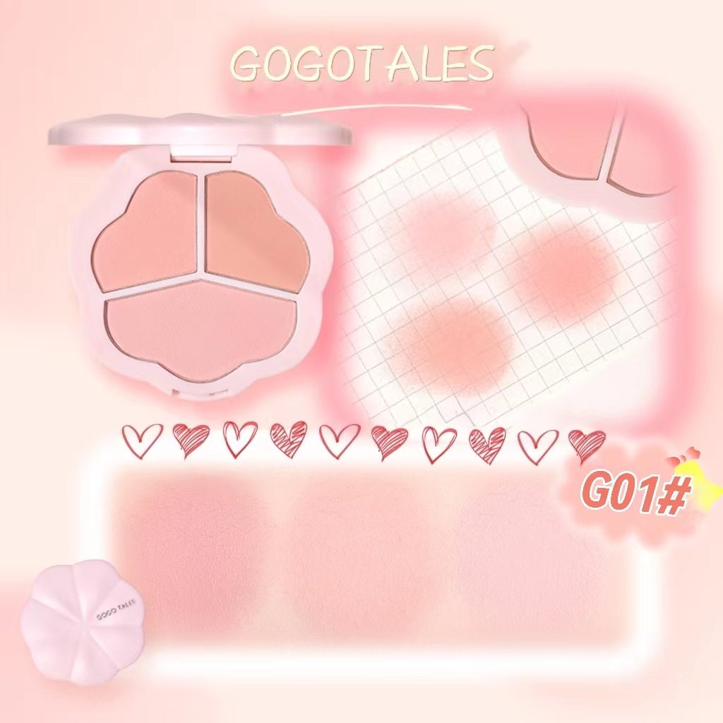 GOGOTALES Three Color Blush Palette - GOGOTALES腮红