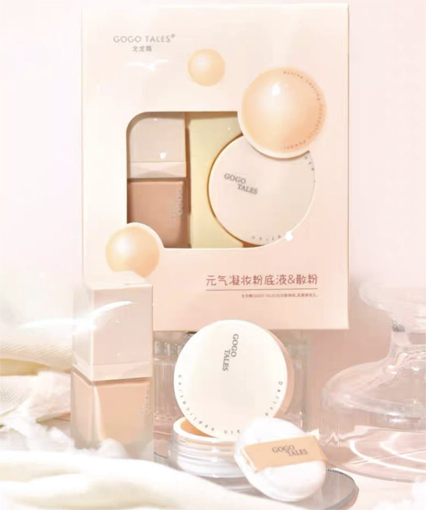 GOGOTALES Vitality Setting Liquid Foundation and Loose Powder Set - GOGOTALES粉底/遮瑕膏