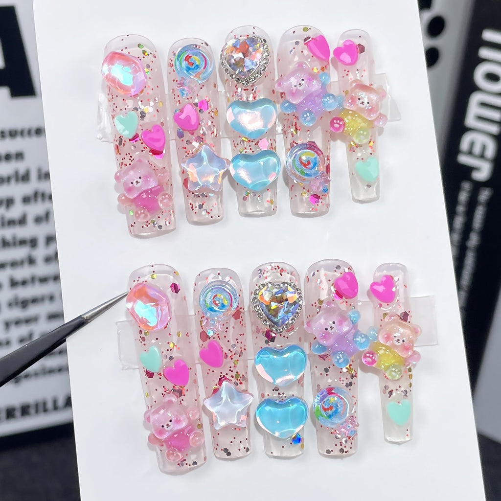 Handmade Ice - Clear Wearable Nail Art Patches - GOGOTALES - GOGOTALESPresson nails