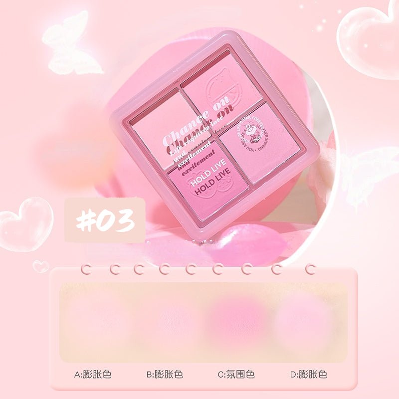 HOLD LIVE Pink Mist Four - Square Grid Blush Palette - GOGOTALES腮红