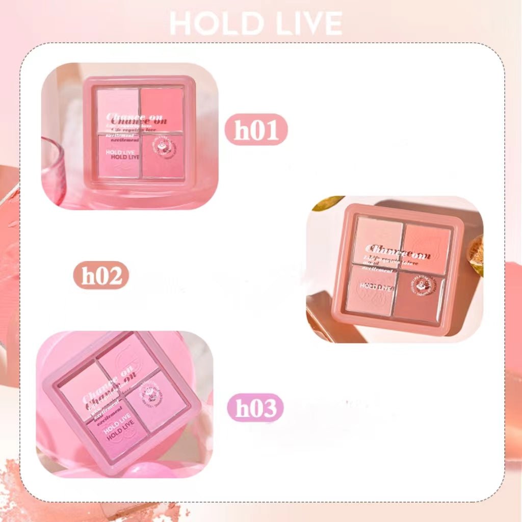 HOLD LIVE Pink Mist Four - Square Grid Blush Palette - GOGOTALES腮红