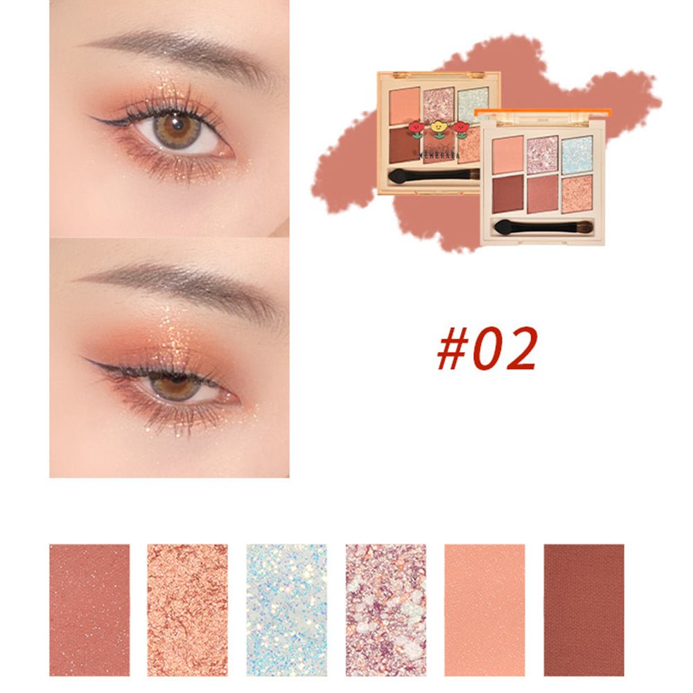 MEMERABA Glitter Eyeshadow Palette with Brush - GOGOTALES眼影