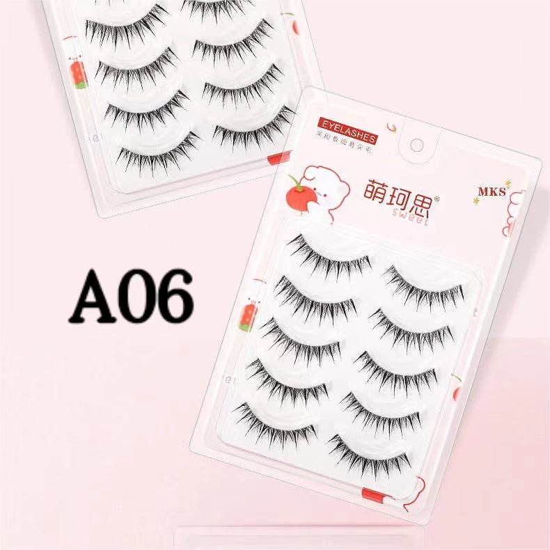 MKS Fine Transparent - Stem Natural Fiber Long Little Devil Style False Eyelashes - GOGOTALES假睫毛