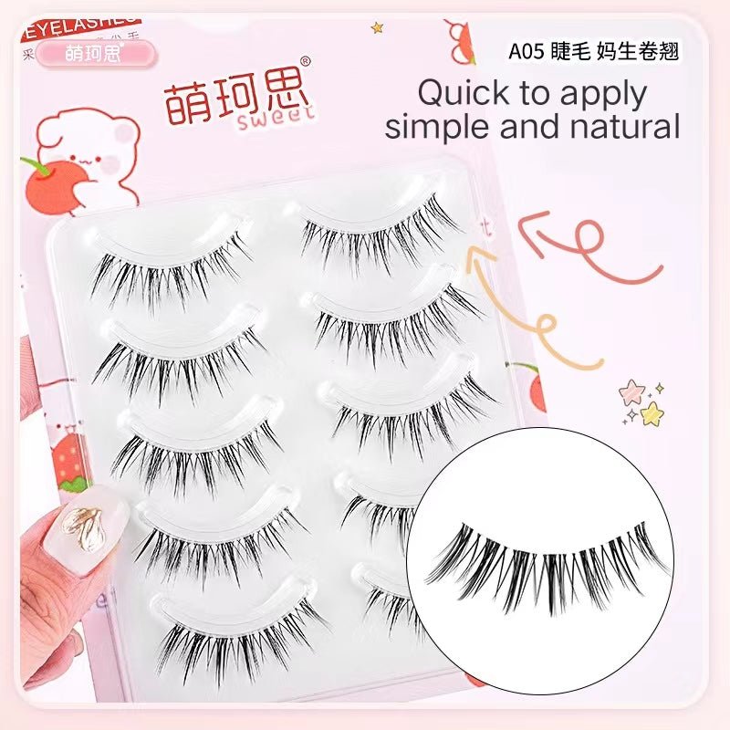 MKS Fine Transparent - Stem Natural Fiber Long Little Devil Style False Eyelashes - GOGOTALES假睫毛